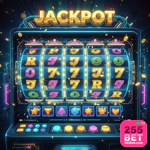 Imagem de uma máquina de caça-níqueis no site 255bet, destaque para jogos de slots emocionantes.