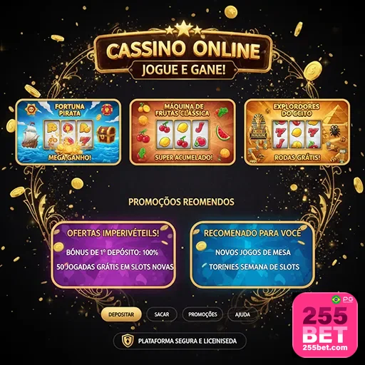 Máquina de caça-níqueis vibrante em promoções de cassino online